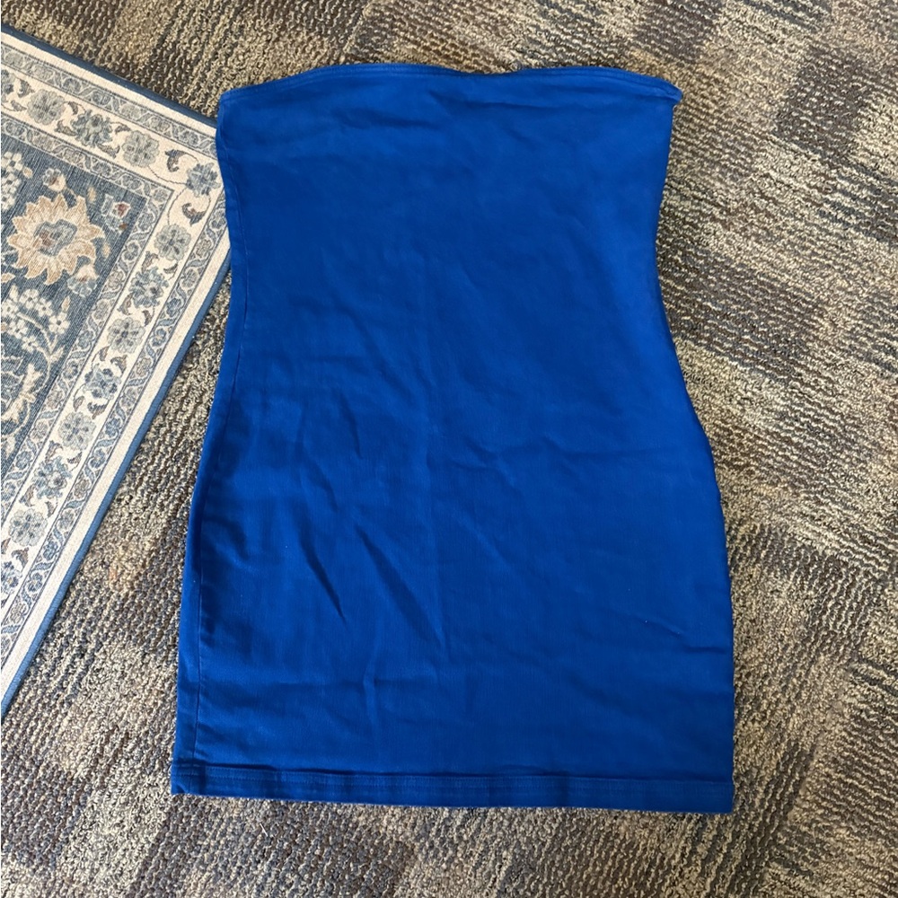 Zara || Blue Strapless Dress